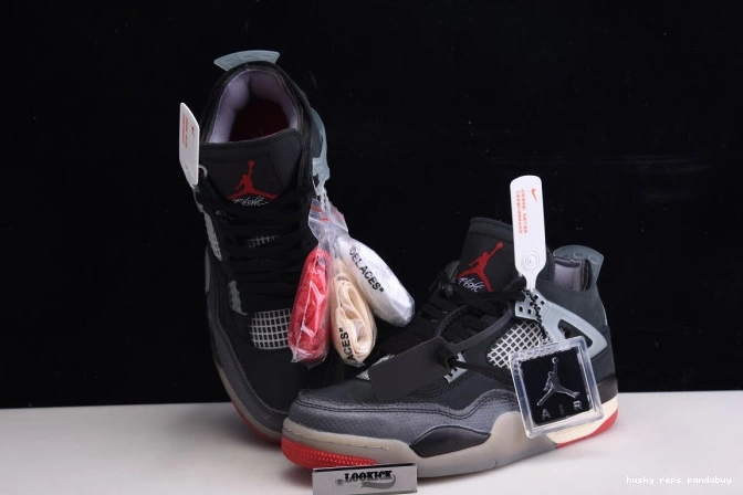 Rep Husky Retro 4 Off CV9388-001 White Bred Air Jordan x 0709
